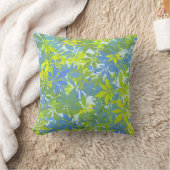 Groene en blauwe kastanjebladeren kussen (Deken)