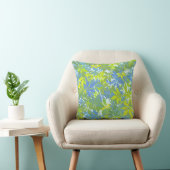 Groene en blauwe kastanjebladeren kussen (Stoel)