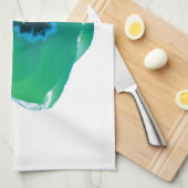 Groene en blauwe keukenhanddoeken (Quarter Fold)