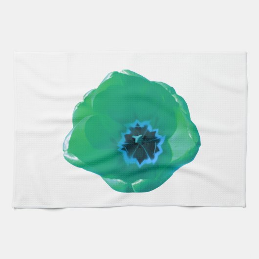 Groene en blauwe keukenhanddoeken (Horizontaal)