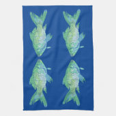 Groene en blauwe keukenhanddoeken (Verticaal)