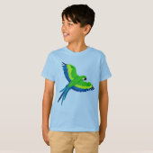 Groene en Blauwe Macaw / Papegaai in het T-shirt v (Voorkant volledig)
