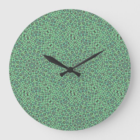 Groene en Blauwe Mandweefsel Grote Klok (Voorkant)