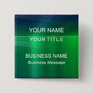 Groene en Blauwe Metaal - de Steen kijkt Vierkante Button 5,1 Cm