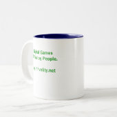 Groene en Blauwe mok met twee tinten (Voorkant links)