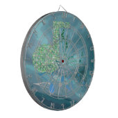 Groene en blauwe Muzieknoten Abstract 2-taperecord Dartbord (Voorkant Links)