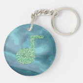 Groene en blauwe Muzieknoten Acrylcirkel Sleutelha Sleutelhanger (Achterkant)
