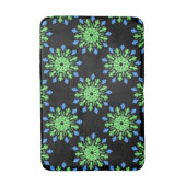 Groene en blauwe neonbloem badmat (Voorkant Verticaal)