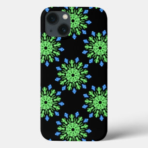 Groene en blauwe neonbloem Hoesje-Mate iPhone case