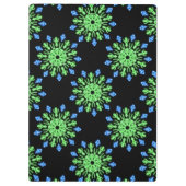 Groene en blauwe neonbloem klembord (Achterkant)