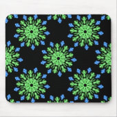 Groene en blauwe neonbloem muismat (Voorkant)