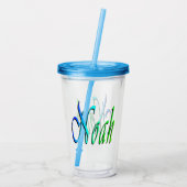 Groene En Blauwe Noach Naam, Acryl Drinkbeker (Achterkant)