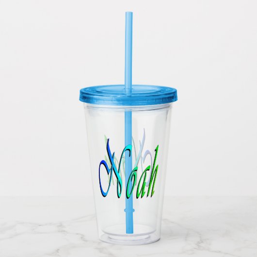 Groene En Blauwe Noach Naam, Acryl Drinkbeker (Voorkant)
