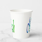 Groene en blauwe Noah naam, Papieren Bekers (Rechts)