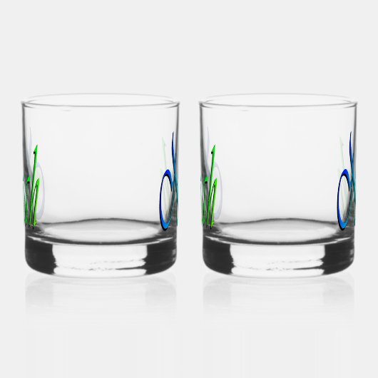 Groene en blauwe Noah naam, Whisky Glas (Rechts)