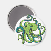 Groene en blauwe octopus magneet (Voorkant / Achterkant)