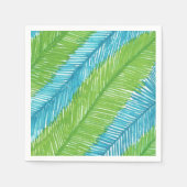 Groene en Blauwe Palm Bladeren Patroon servetten (Voorkant)
