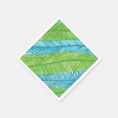 Groene en Blauwe Palm Bladeren Patroon servetten (Hoek)