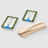 Groene en blauwe pauw bruiloft programma handwaaier (Niet-gemonteerd)