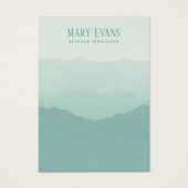 Groene en blauwe platte bergen oorbel display kaar visitekaartje (Voorkant)