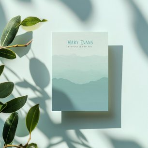 Groene en blauwe platte bergen oorbel display kaar visitekaartje