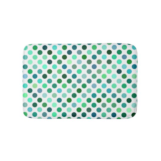 Groene en Blauwe Polka Dot Badmat (Voorkant)