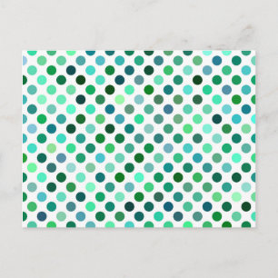 Groene en Blauwe Polka Dot Briefkaart