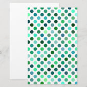 Groene en Blauwe Polka Dot Briefpapier (Voorkant / Achterkant)