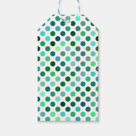 Groene en Blauwe Polka Dot Cadeaulabel