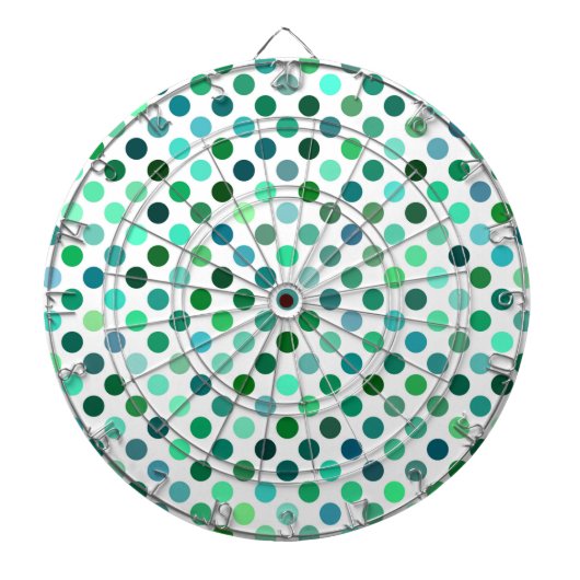 Groene en Blauwe Polka Dot Dartbord (Voorkant)