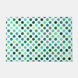 Groene en Blauwe Polka Dot Deurmat