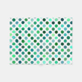 Groene en Blauwe Polka Dot Fleece Deken (Voorkant (Horizontaal))