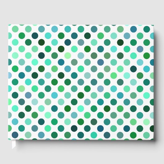 Groene en Blauwe Polka Dot Gastenboek (Voorkant)