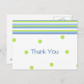 Groene en blauwe polka dot gestreept dank u postca briefkaart (Voorkant / Achterkant)