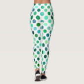 Groene en Blauwe Polka Dot Leggings (Achterkant)