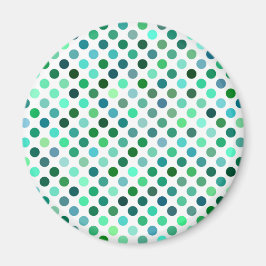 Groene en Blauwe Polka Dot Magneet