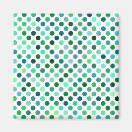 Groene en Blauwe Polka Dot Magneet