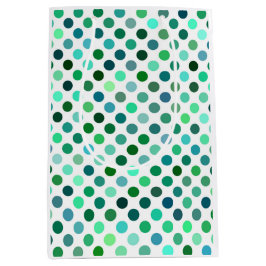 Groene en Blauwe Polka Dot Medium Cadeauzakje