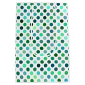 Groene en Blauwe Polka Dot Medium Cadeauzakje (Achterkant)