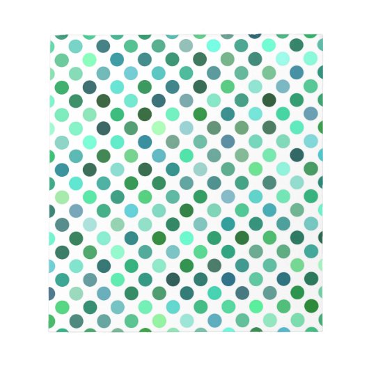 Groene en Blauwe Polka Dot Notitieblok (Voorkant)