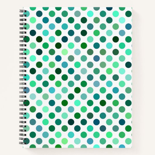 Groene en Blauwe Polka Dot Notitieboek (Voorkant)