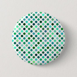 Groene en Blauwe Polka Dot Ronde Button 5,7 Cm