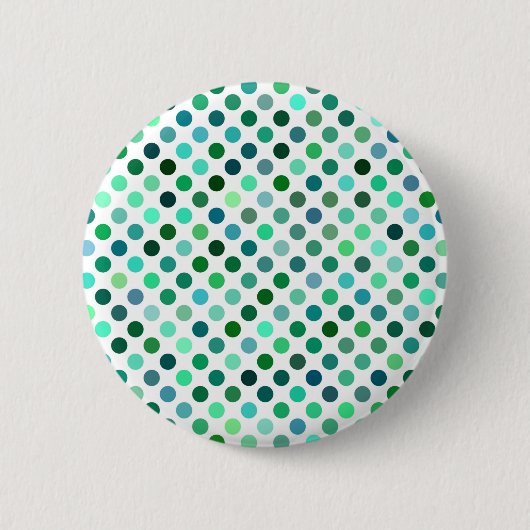 Groene en Blauwe Polka Dot Ronde Button 5,7 Cm (Voorkant)
