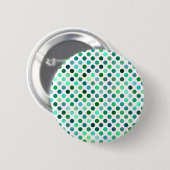Groene en Blauwe Polka Dot Ronde Button 5,7 Cm (Voorkant /achterkant)