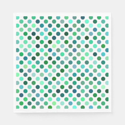 Groene en Blauwe Polka Dot Servet (Voorkant)