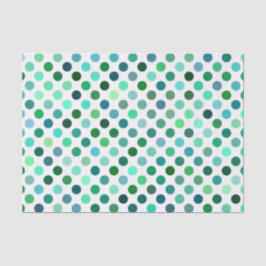 Groene en Blauwe Polka Dot Tissuepapier