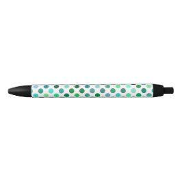Groene en Blauwe Polka Dot Zwarte Inkt Pen