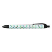Groene en Blauwe Polka Dot Zwarte Inkt Pen (Bovenkant)