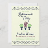 Groene en Blauwe Potten Planten Pensioen Partij Kaart (Voorkant)