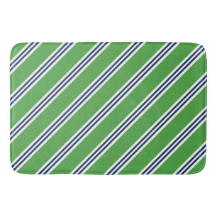 Groene en Blauwe Preppy Stripes Badmat